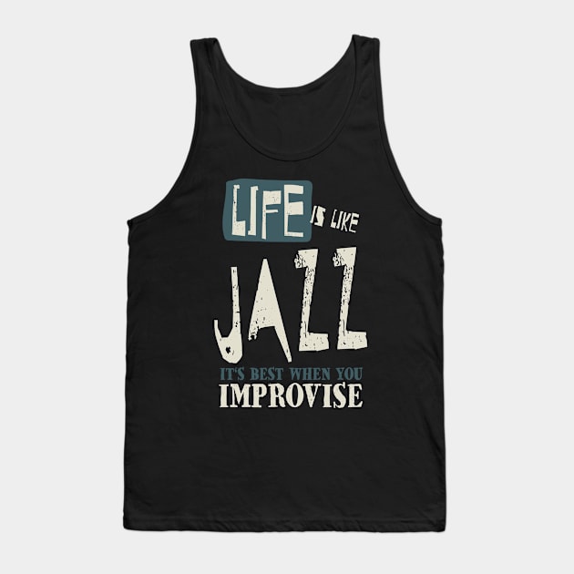 Jazz Music Tank Top by Teeladen